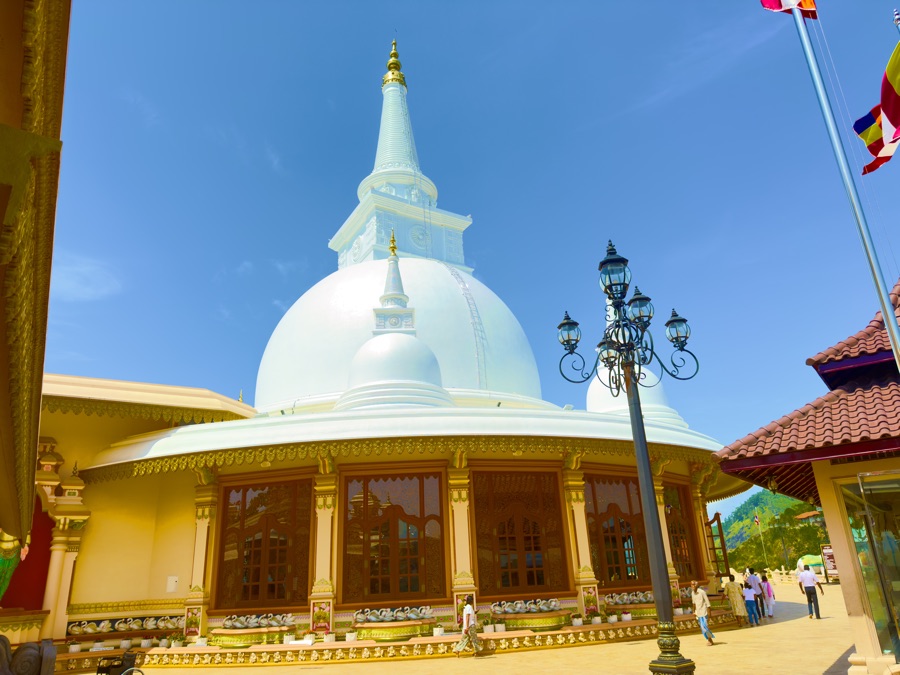 Historic Buddhist heritage site and tranquil temple pathways